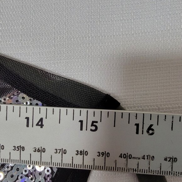 Love Reign Womens Party Dress Size 7 Sequin Accented Bodice Black Aqua - Picture 6 of 14